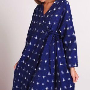 Nadinoo Ikat Check Wrap Dress